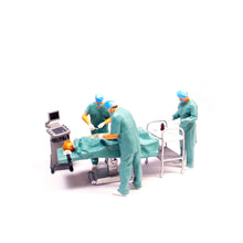 Load image into Gallery viewer, 10 pcs Miniature Doctor Nurse Patient Surgery Emergency Bed Unpainted Figure 1:64 Model Hospital Scene Layout Accessories Diorama Supplies