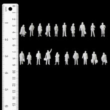 Load image into Gallery viewer, 100 pcs Miniature Standing Passenger Seated People 1:87 Unpainted Figure HO Scale Model Railway Scenery Layout Accessories Diorama Supplies