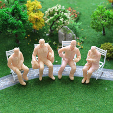 Load image into Gallery viewer, 12pcs 1:25 G Scale Miniature Unpainted Model Train Figures, Plastic Seated People for Railway Layouts, Diorama Building, Craft Supplies