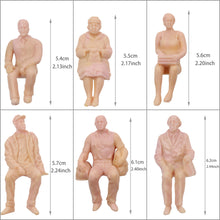 Load image into Gallery viewer, 12pcs 1:25 G Scale Miniature Unpainted Model Train Figures, Plastic Seated People for Railway Layouts, Diorama Building, Craft Supplies