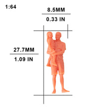 Load image into Gallery viewer, Miniature Father with Daughter Unpainted Figure 1/87 1/72 1/64 1/43 Scale Model for Dioramas and Scenery Layouts