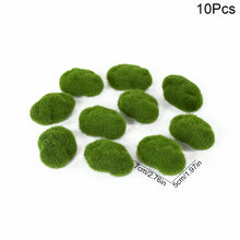 Load image into Gallery viewer, 10 pcs Miniature Green Moss Rock Stone Model Pot Decoration DIY Landscape Scenery Dollhouse Fairy Garden Terrarium Diorama Craft Supplies