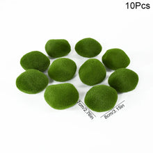 Load image into Gallery viewer, 10 pcs Miniature Green Moss Rock Stone Model Pot Decoration DIY Landscape Scenery Dollhouse Fairy Garden Terrarium Diorama Craft Supplies