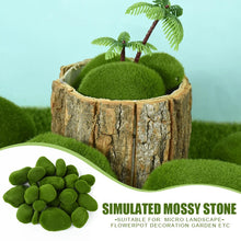 Load image into Gallery viewer, 10 pcs Miniature Green Moss Rock Stone Model Pot Decoration DIY Landscape Scenery Dollhouse Fairy Garden Terrarium Diorama Craft Supplies