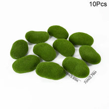 Load image into Gallery viewer, 10 pcs Miniature Green Moss Rock Stone Model Pot Decoration DIY Landscape Scenery Dollhouse Fairy Garden Terrarium Diorama Craft Supplies