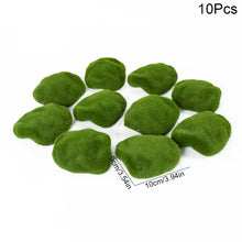 Load image into Gallery viewer, 10 pcs Miniature Green Moss Rock Stone Model Pot Decoration DIY Landscape Scenery Dollhouse Fairy Garden Terrarium Diorama Craft Supplies