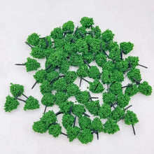 Load image into Gallery viewer, 100 pcs 2-3cm Mixed Miniature Tree Models N HO Scale Railway Layout Accessories DIY Landscape Dollhouse Terrarium Diorama Craft Supplies