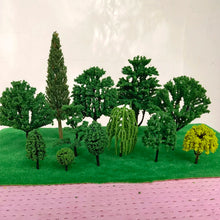 Load image into Gallery viewer, 50 pcs 4-17cm Mixed Miniature Green Tree Model Train Railway DIY Scenery Dollhouse Fairy Garden Landscape Terrarium Diorama Craft Supplies
