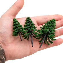 Load image into Gallery viewer, 5pcs Miniature Pine Trees 6/8/10cm for Diorama, Model Railway, Fairy Garden, Terrarium