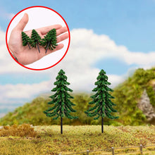 Load image into Gallery viewer, 5pcs Miniature Pine Trees 6/8/10cm for Diorama, Model Railway, Fairy Garden, Terrarium