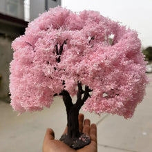 Load image into Gallery viewer, 10/15/25cm Miniature Cherry Blossom Tree Model G Scale Train Railway Accessories Fairy Garden Landscape Terrarium Diorama Craft Supplies