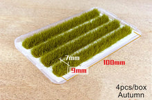 Load image into Gallery viewer, 4pcs Miniature Grass Strips 9mm, Model Railway Scenery, DIY Diorama