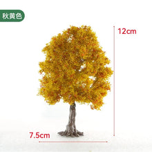 Load image into Gallery viewer, 12/14cm Miniature Autumn Yellow Tree Model Railway Layout Accessories DIY Landscape Dollhouse Terrarium Diorama Craft Supplies