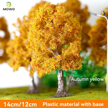 Load image into Gallery viewer, 12/14cm Miniature Autumn Yellow Tree Model Railway Layout Accessories DIY Landscape Dollhouse Terrarium Diorama Craft Supplies