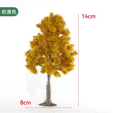 Load image into Gallery viewer, 12/14cm Miniature Autumn Yellow Tree Model Railway Layout Accessories DIY Landscape Dollhouse Terrarium Diorama Craft Supplies