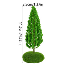 Load image into Gallery viewer, Miniature Green Tree Model with Base Train Railway Accessories DIY Scenery Fairy Garden Landscape Dollhouse Terrarium Diorama Craft Supplies