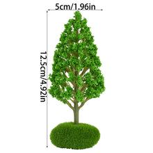 Load image into Gallery viewer, Miniature Green Tree Model with Base Train Railway Accessories DIY Scenery Fairy Garden Landscape Dollhouse Terrarium Diorama Craft Supplies