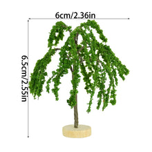 Load image into Gallery viewer, Miniature Green Tree Model with Base Train Railway Accessories DIY Scenery Fairy Garden Landscape Dollhouse Terrarium Diorama Craft Supplies