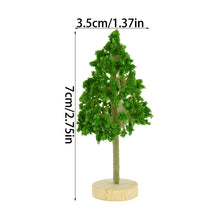 Load image into Gallery viewer, Miniature Green Tree Model with Base Train Railway Accessories DIY Scenery Fairy Garden Landscape Dollhouse Terrarium Diorama Craft Supplies