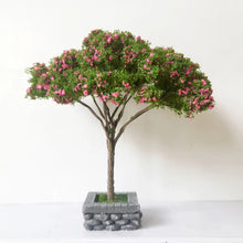 Load image into Gallery viewer, 12cm Miniature Pink Flowering Tree Model with Base Train Railway Accessories Forest Fairy Garden Landscape Terrarium Diorama Craft Supplies