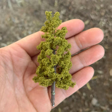 Load image into Gallery viewer, 8/10/14cm Miniature Army Green Pine Wire Tree Model Train Railway DIY Scenery Dollhouse Garden Landscape Terrarium Diorama Craft Supplies