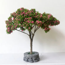 Load image into Gallery viewer, 12cm Miniature Pink Flowering Tree Model with Base Train Railway Accessories Forest Fairy Garden Landscape Terrarium Diorama Craft Supplies