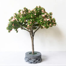 Load image into Gallery viewer, 12cm Miniature Pink Flowering Tree Model with Base Train Railway Accessories Forest Fairy Garden Landscape Terrarium Diorama Craft Supplies