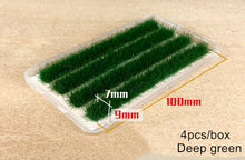 Load image into Gallery viewer, 4pcs Miniature Grass Strips 9mm, Model Railway Scenery, DIY Diorama
