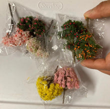 Load image into Gallery viewer, 7 pcs 7cm Mixed Miniature Flowering Tree Models N HO Scale Railway Layout Accessories DIY Landscape Dollhouse Terrarium Diorama Craft Supplies
