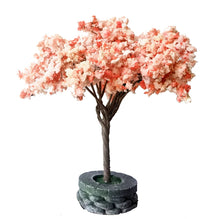 Load image into Gallery viewer, 12cm Miniature Pink Cherry Blossom Tree with Base Train Railway Accessories Fairy Garden Landscape Terrarium Diorama Craft Supplies