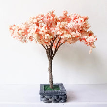 Load image into Gallery viewer, 12cm Miniature Pink Cherry Blossom Tree with Base Train Railway Accessories Fairy Garden Landscape Terrarium Diorama Craft Supplies