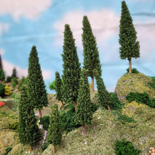 Load image into Gallery viewer, 20 pcs 9-13cm Mixed Miniature Pine Tree Models Train Railway Accessories Forest Fairy Garden Landscape Terrarium Diorama Craft Supplies