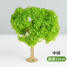 Load image into Gallery viewer, 10/12/15cm Miniature Mid Green Tree Wire Model Train Railway Accessories Fairy Garden Landscape Terrarium Diorama Craft Supplies