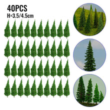 Load image into Gallery viewer, 40 pcs 3.5/4.5cm Miniature Tree Models Train Railway Accessories DIY Forest Scenery Fairy Garden Landscape Terrarium Diorama Craft Supplies