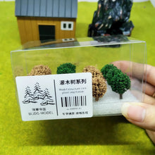 Load image into Gallery viewer, 12 pcs Miniature Shrubs Trees Vegetation Model Train Railway Accessories DIY Scenery Landscape Dollhouse Terrarium Diorama Craft Supplies