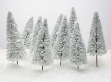 Load image into Gallery viewer, 10 pcs Miniature White Snow Cedar Tree Models Train Railway Accessories Forest Fairy Garden Landscape Terrarium Diorama Craft Supplies