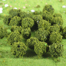 Load image into Gallery viewer, 40pcs Miniature Bushes Green for Diorama Scenery, Model Railway Layout, Fairy Garden, Terrain, Craft Supplies