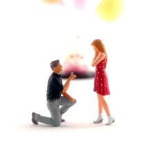 Load image into Gallery viewer, 2 pcs Miniature Marriage Proposal Couple People Figure 1:64 Model Sand Table Scenery Building Landscape Accessories Toys Diorama Supplies