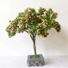 Load image into Gallery viewer, 12cm Miniature Pink Flowering Tree Model with Base Train Railway Accessories Forest Fairy Garden Landscape Terrarium Diorama Craft Supplies