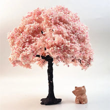 Load image into Gallery viewer, 10/15/20/25/28cm Miniature Pink Cherry Blossom Wire Tree Model DIY Dollhouse Fairy Garden Scenery Landscape Terrarium Diorama Craft Supplies