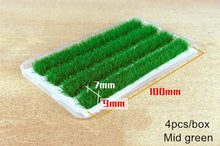 Load image into Gallery viewer, 4pcs Miniature Grass Strips 9mm, Model Railway Scenery, DIY Diorama