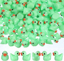 Load image into Gallery viewer, 50/100 pcs Miniature Resin Mint Green Little Duck Models DIY Scenery Dollhouse Landscape Fairy Garden Terrarium Diorama Craft Supplies