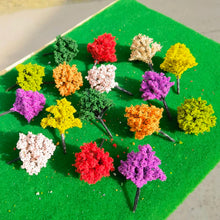 Load image into Gallery viewer, 50 pcs 5cm Miniature Flowering Tree Models N HO Scale Railway Layout Accessories DIY Landscape Dollhouse Terrarium Diorama Craft Supplies