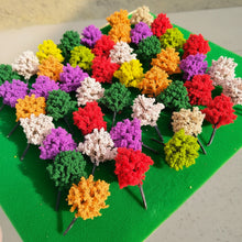 Load image into Gallery viewer, 50pcs Miniature Flowering Tree Models 5cm, N HO Scale Diorama Craft Supplies