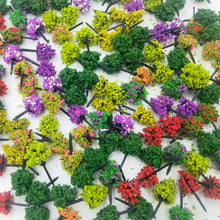 Load image into Gallery viewer, 100 pcs 2-3cm Mixed Miniature Tree Models N HO Scale Railway Layout Accessories DIY Landscape Dollhouse Terrarium Diorama Craft Supplies