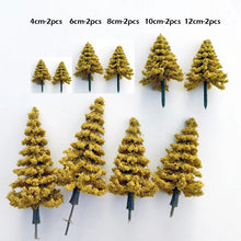 Load image into Gallery viewer, 10 pcs Mixed Miniature Cedar Pine Tree Model Train Railway Accessories DIY Scene Garden Landscape Dollhouse Terrarium Diorama Craft Supplies