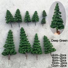 Load image into Gallery viewer, 10 pcs Mixed Miniature Cedar Pine Tree Model Train Railway Accessories DIY Scene Garden Landscape Dollhouse Terrarium Diorama Craft Supplies