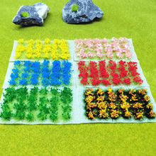Load image into Gallery viewer, Miniature Wild Flower Cluster Grass Tufts Models Railway Layout Accessories DIY Landscape Dollhouse Terrarium Diorama Craft Supplies