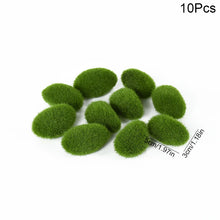 Load image into Gallery viewer, 10 pcs Miniature Green Moss Rock Stone Model Pot Decoration DIY Landscape Scenery Dollhouse Fairy Garden Terrarium Diorama Craft Supplies