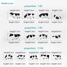 Load image into Gallery viewer, 60 pcs Miniature Dairy Cow Farm Animal Figure 1/150 1/87 Models N HO Scale Garden Landscape Scenery Layout Accessories Diorama Supplies
